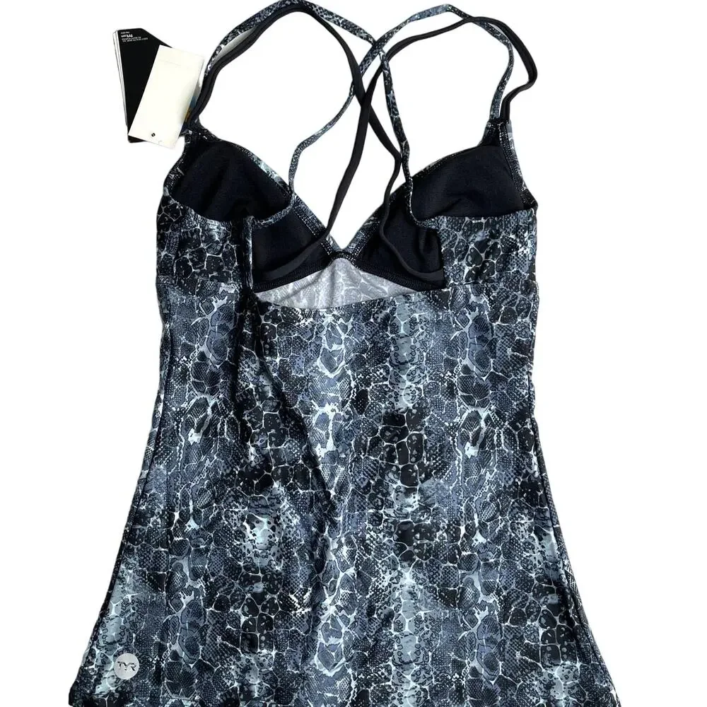 TYR Light Support Serpiente Brooke Tank Swim Top - Black - Size Small 4/6 - $50